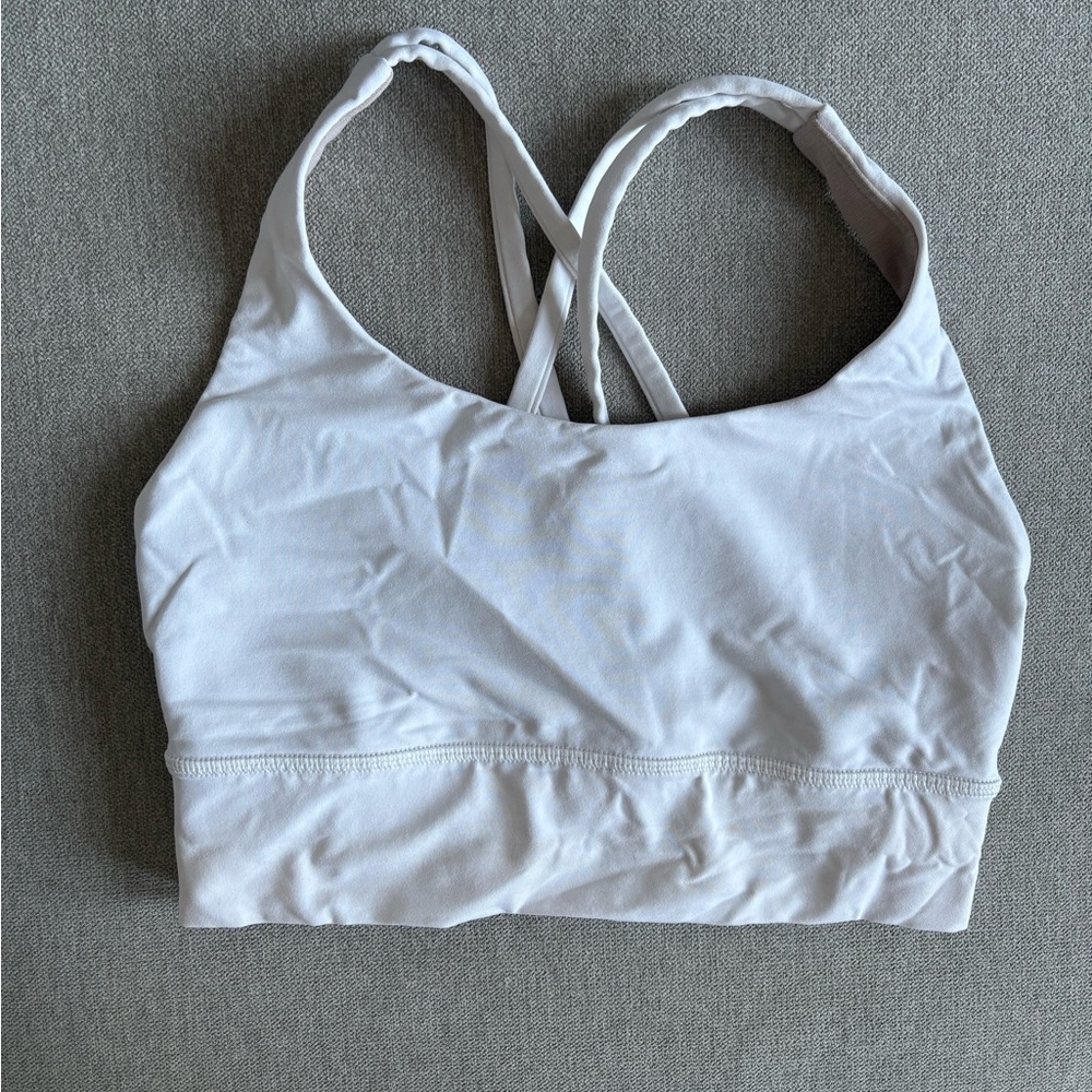 Lululemon White Sports Bra with Criss-Cross Straps